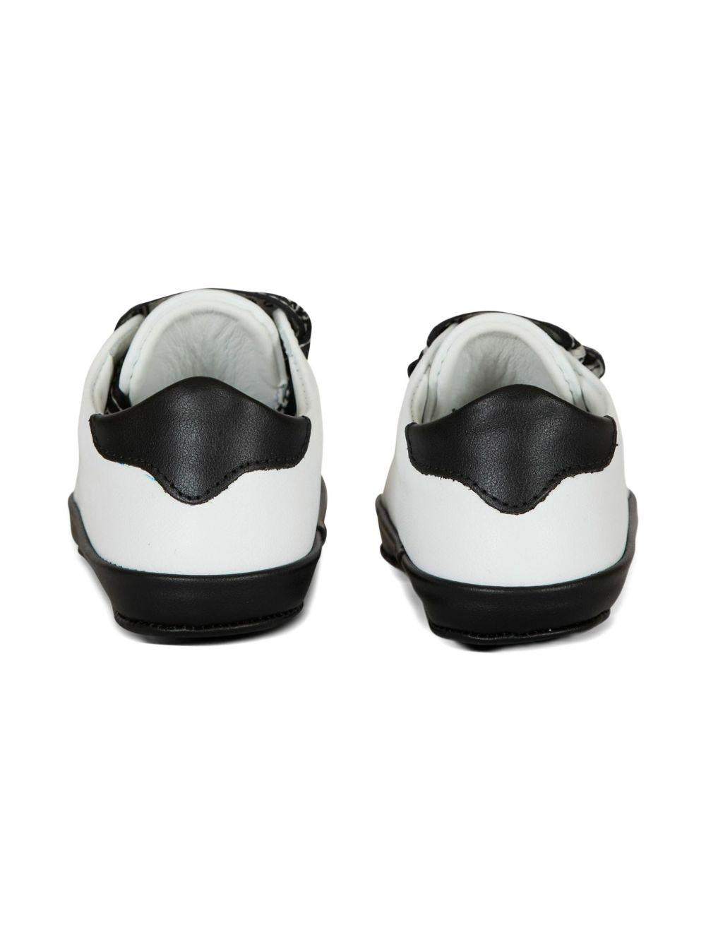 Sneakers bicolore per neonato Balmain Kids bianche con lacci - Rubino Kids