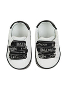 Sneakers bicolore per neonato Balmain Kids bianche con lacci - Rubino Kids