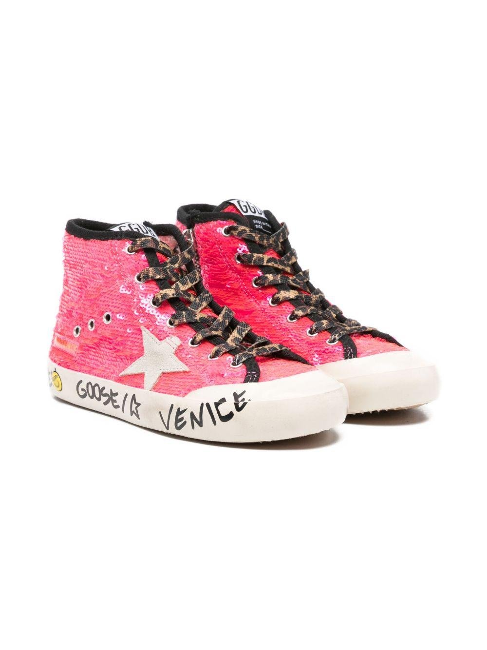 Sneakers Francy Penstar per bambina Golden Goose Kids rosa con decorazione con paillettes - Rubino Kids