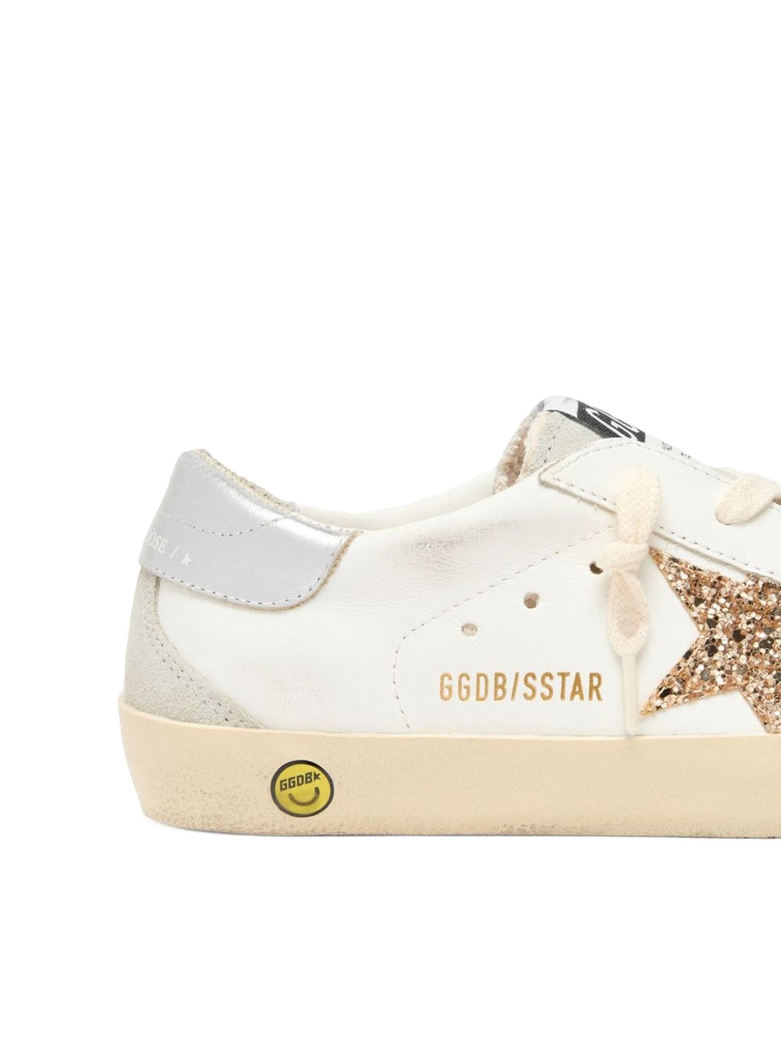 Sneakers in pelle per bambina Golden Goose Kids bianco con stella glitter - Rubino Kids