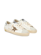 Sneakers in pelle per bambina Golden Goose Kids bianco con stella glitter - Rubino Kids