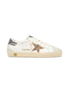 Sneakers in pelle per bambina Golden Goose Kids bianco con stella glitter - Rubino Kids