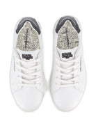 Sneakers in pelle per bambino Karl Lagerfeld Kids bianche con lacci e dettaglio con logo - Rubino Kids