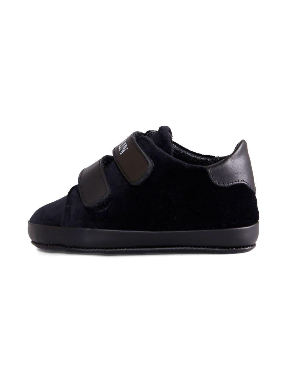 Sneakers in velluto per neonato Balmain Kids nero con strappi - Rubino Kids