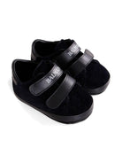 Sneakers in velluto per neonato Balmain Kids nero con strappi - Rubino Kids