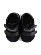 Sneakers in velluto per neonato Balmain Kids nero con strappi - Rubino Kids