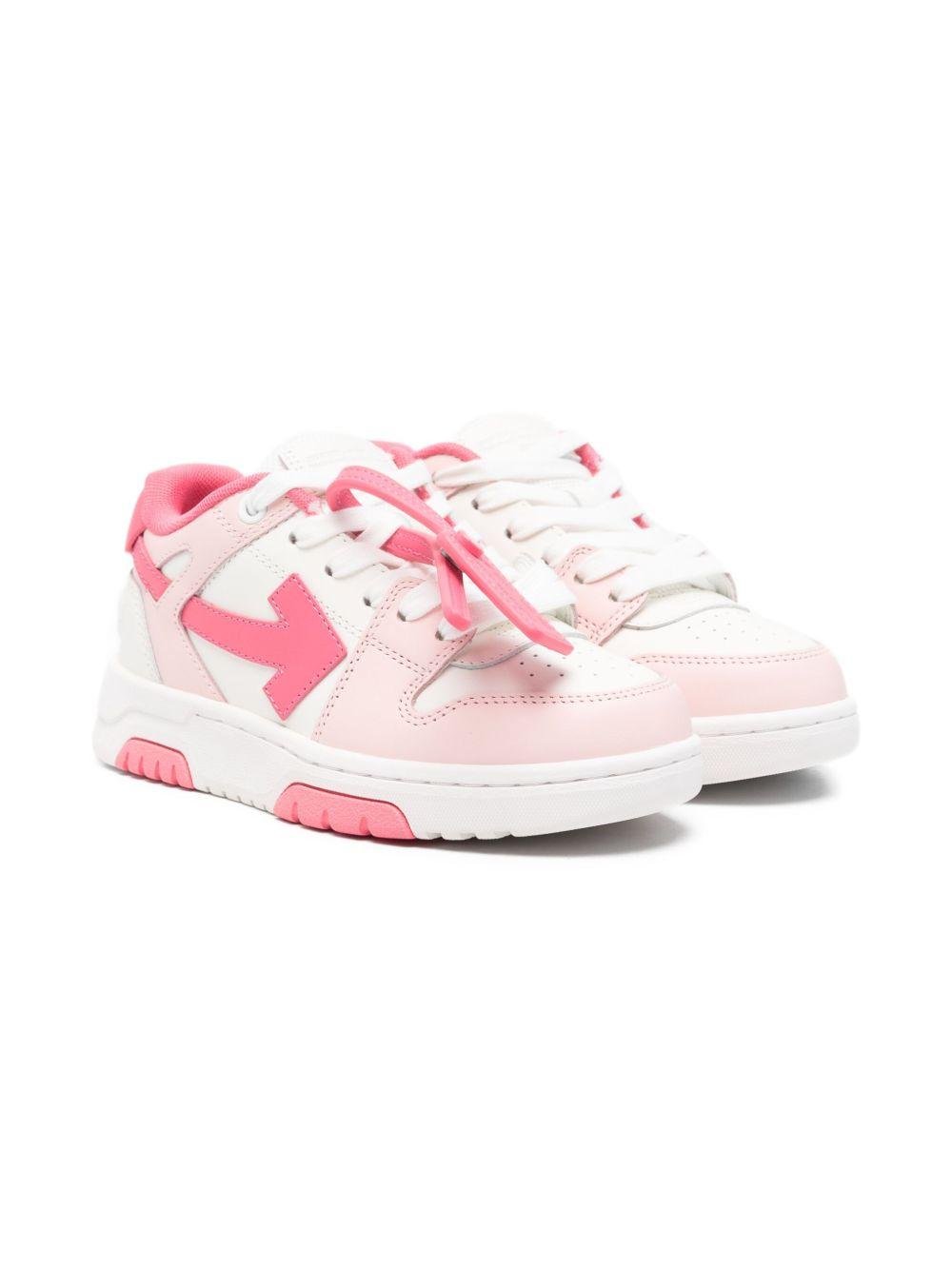 Sneakers "Out of Office" per bambina Off - White Kids rosa con toppa con logo - Rubino Kids