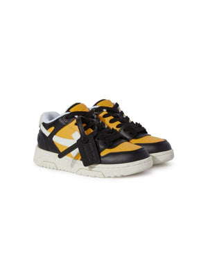 Sneakers Out Of Office per bambino Off-White Kids giallo con punta traforata