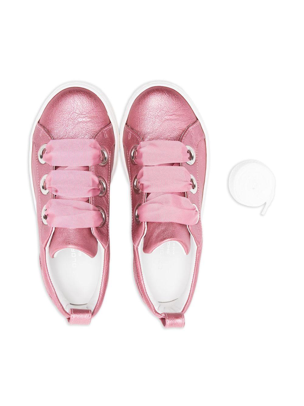 Sneakers per bambina Colorichiari rosa con soletta in pelle con logo - Rubino Kids