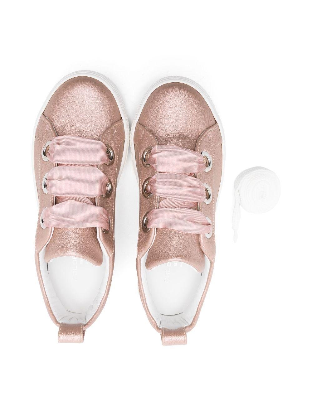 Sneakers per bambina Colorichiari rosa con soletta in pelle con logo - Rubino Kids