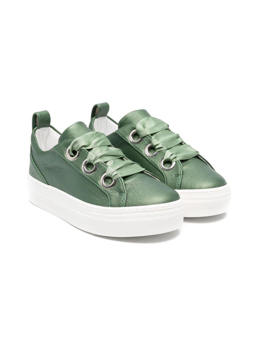 Sneakers per bambina Colorichiari verde con soletta in pelle con logo - Rubino Kids