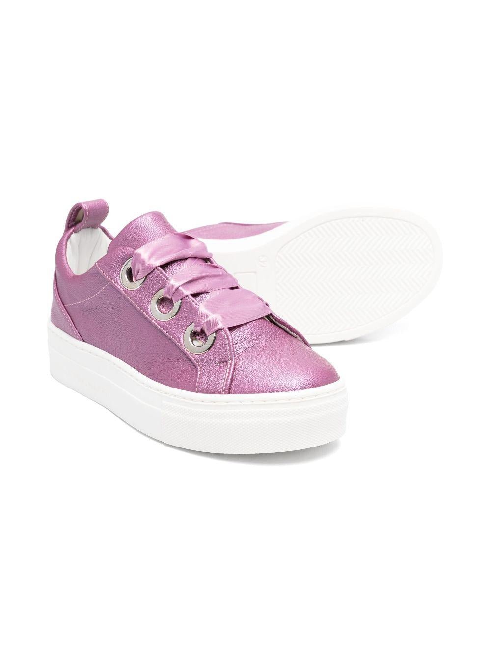 Sneakers per bambina Colorichiari viola con soletta in pelle con logo<BR/> - Rubino Kids