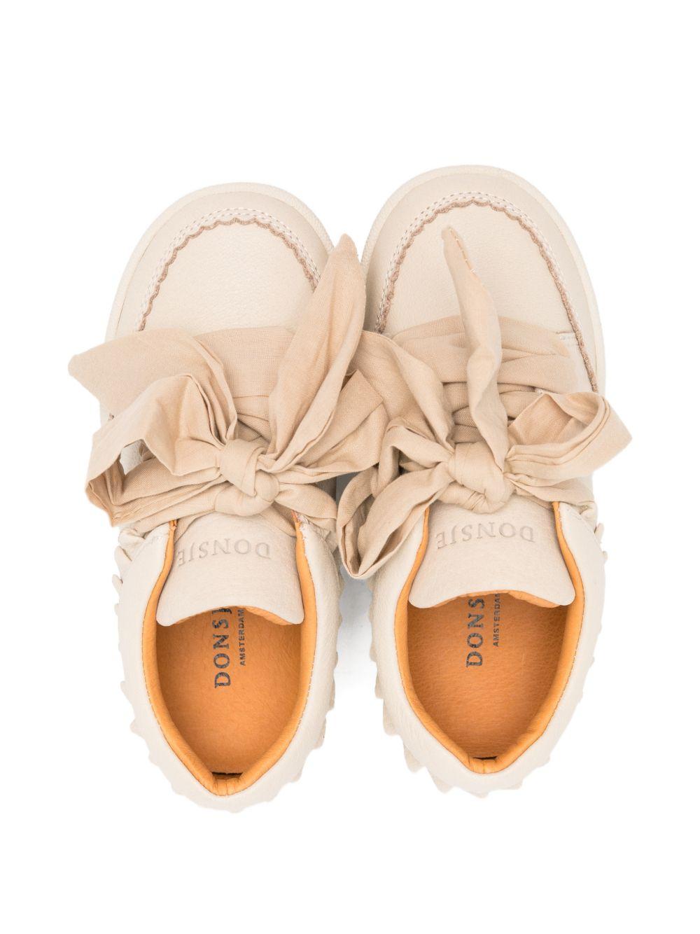 Sneakers per bambina Donsje Lexley beige con volant - Rubino Kids