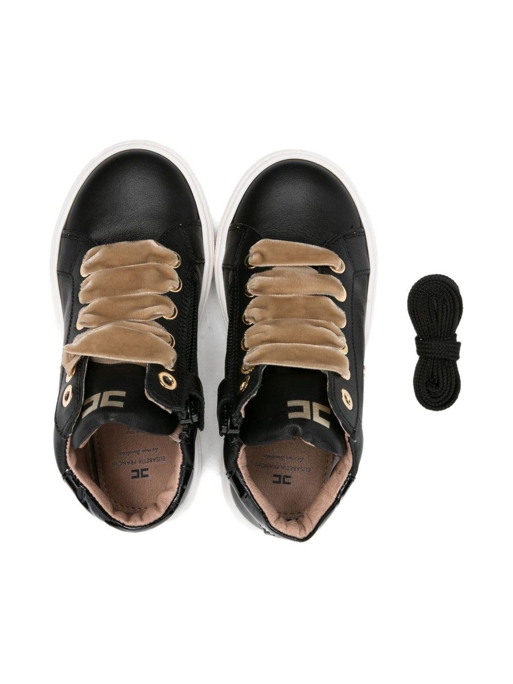 Sneakers per bambina Elisabetta Franchi La Mia Bambina nere con chiusura con cerniera - Rubino Kids