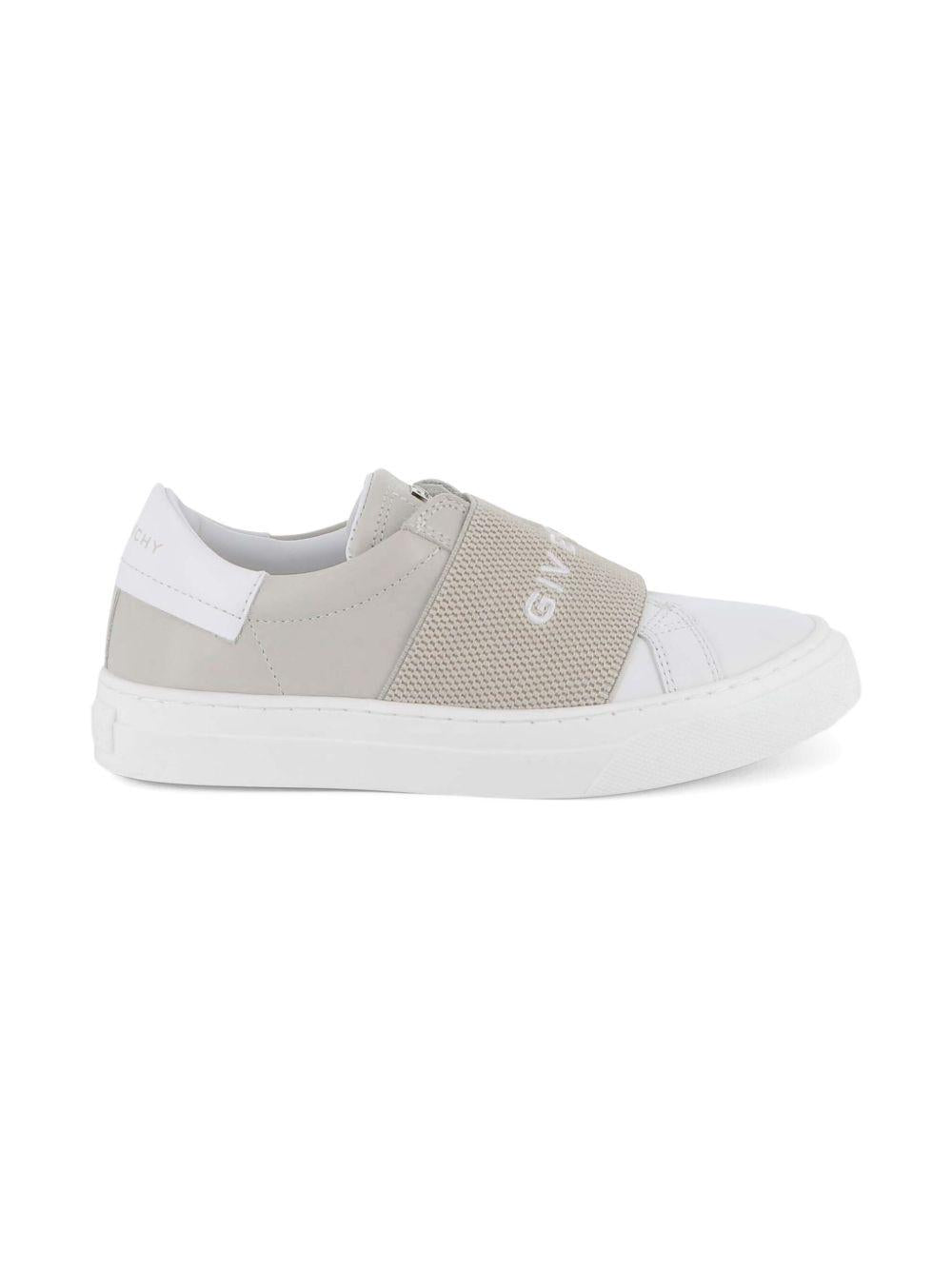 Sneakers per bambina Givenchy Kids beige con scritta con logo - Rubino Kids