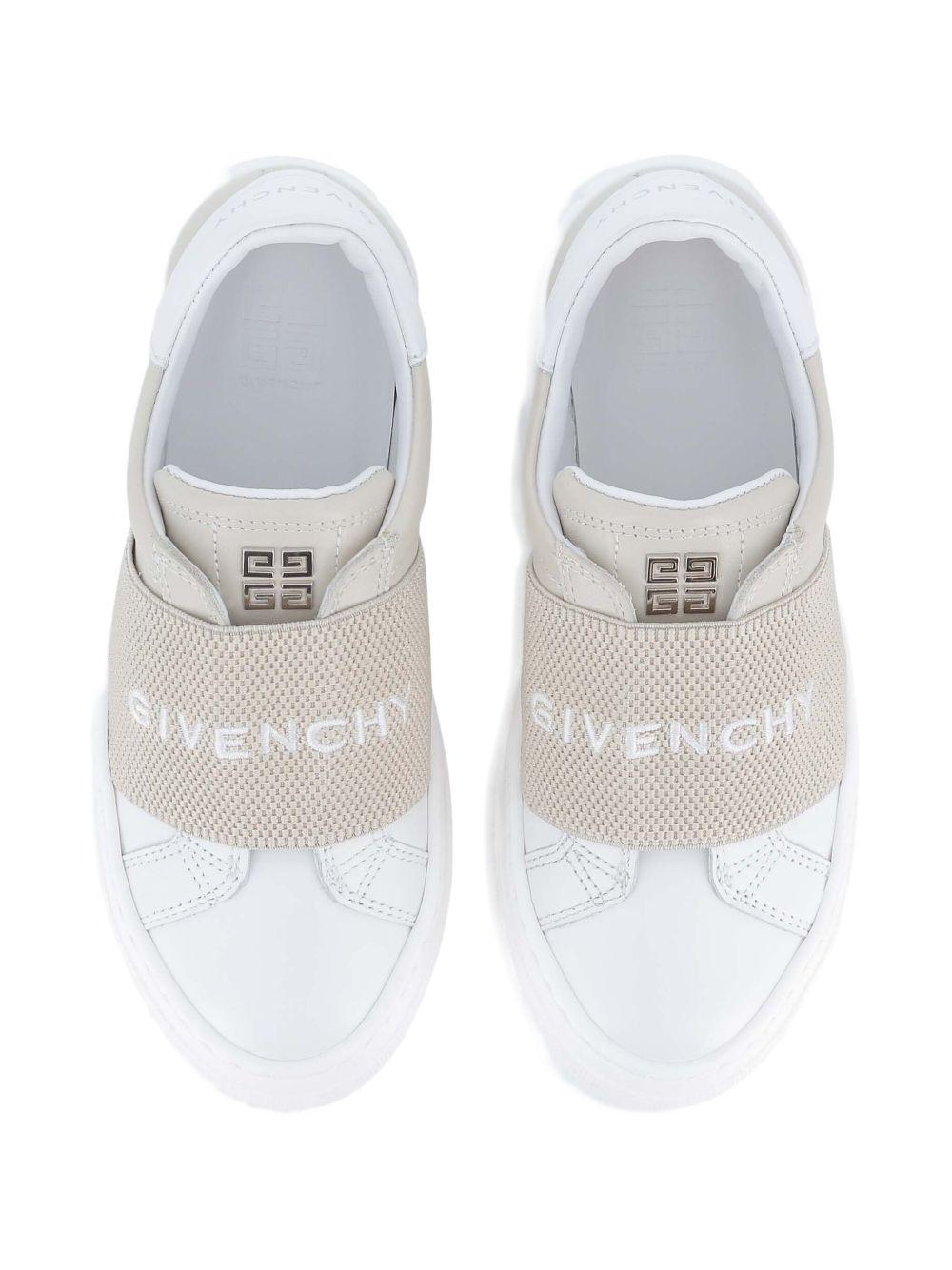 Sneakers per bambina Givenchy Kids beige con scritta con logo - Rubino Kids