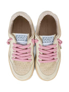 Sneakers per bambina Golden Goose Kids beige stringate in pelle scamosciata - Rubino Kids