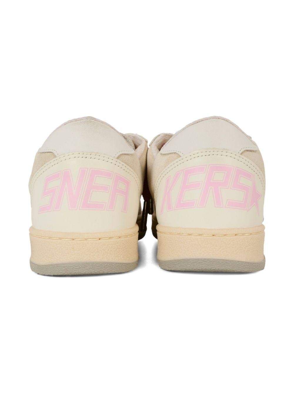 Sneakers per bambina Golden Goose Kids beige stringate in pelle scamosciata - Rubino Kids