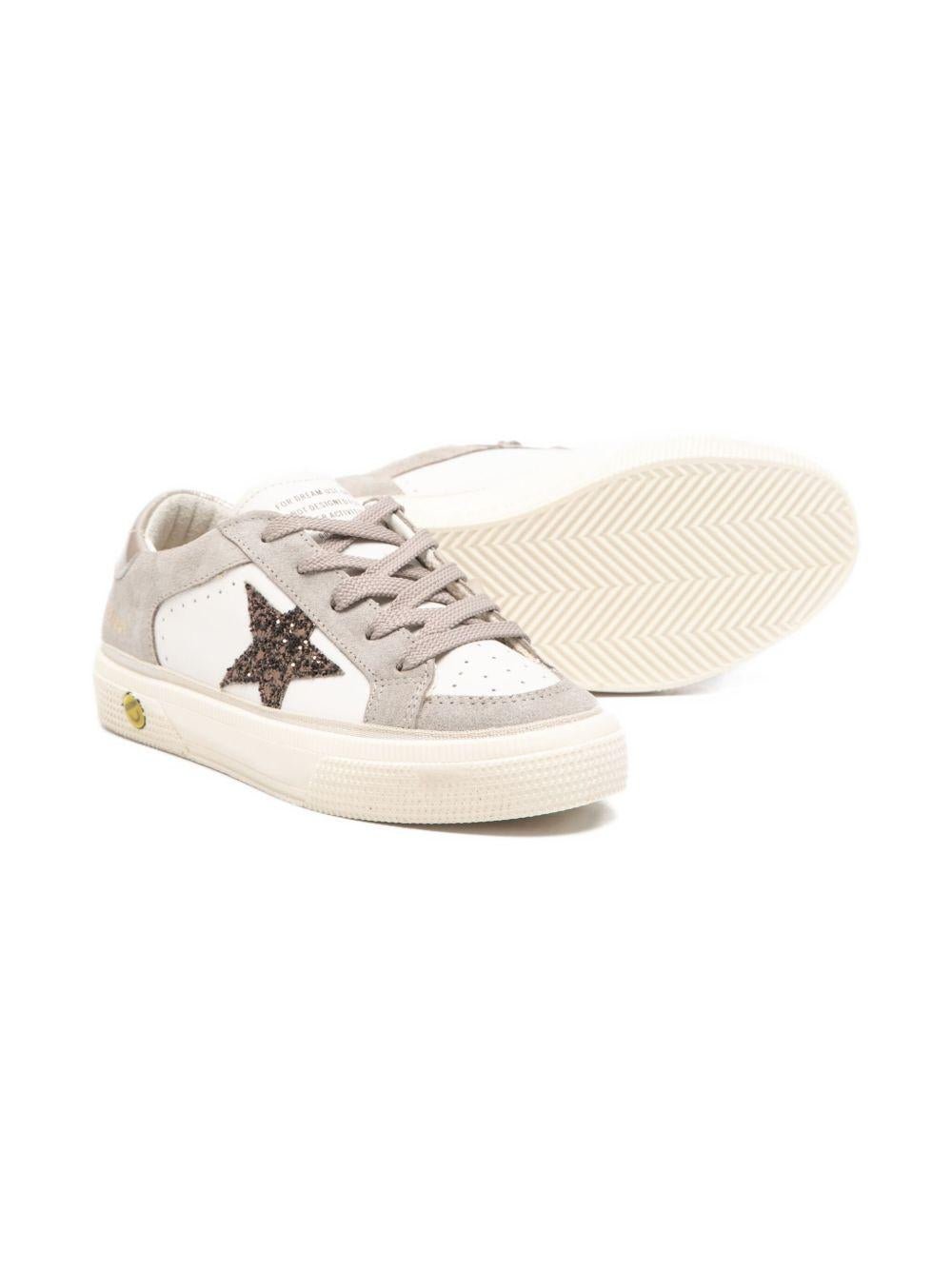 Sneakers per bambina Golden Goose Kids Double Quarter And Toe bianco con applicazione stella - Rubino Kids