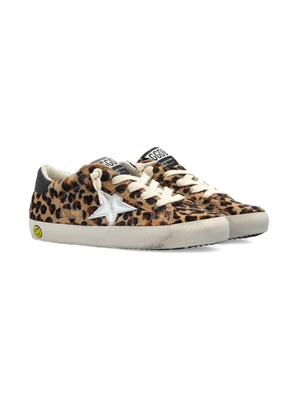 Sneakers per bambina Golden Goose Kids Super - star Classic With List marrone leopardate - Rubino Kids