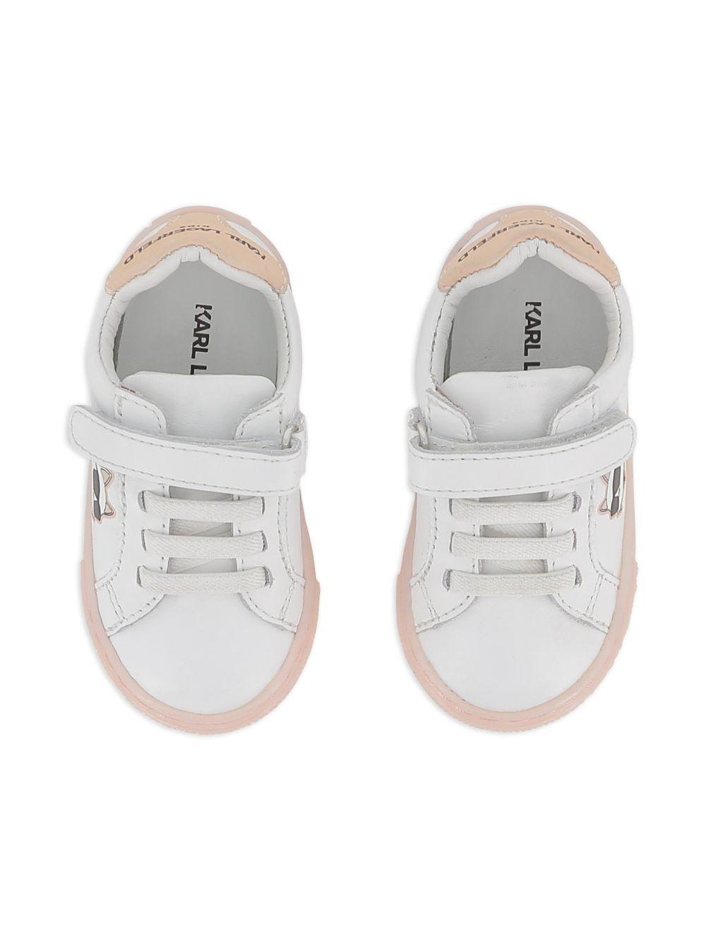 Sneakers per bambina Karl Lagerfeld Kids bianche con cinturino applicato - Rubino Kids