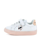 Sneakers per bambina Karl Lagerfeld Kids bianche con cinturino applicato - Rubino Kids