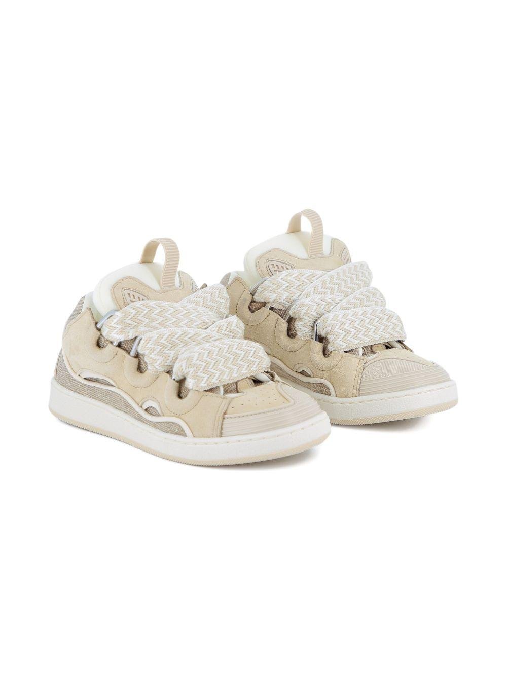 Sneakers per bambina Lanvin beige in pizzo - Rubino Kids