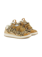 Sneakers per bambina Lanvin Enfant beige con stampa leopardata - Rubino Kids