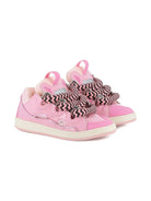 Sneakers per bambina Lanvin Enfant rosa con lacci oversize a zigzag - Rubino Kids