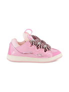 Sneakers per bambina Lanvin Enfant rosa con lacci oversize a zigzag - Rubino Kids