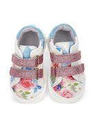 Sneakers per bambina Monnalisa bianche a fiori con glitter - Rubino Kids