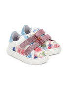Sneakers per bambina Monnalisa bianche a fiori con glitter - Rubino Kids