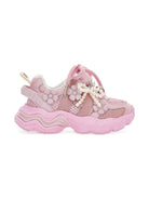 Sneakers per bambina Monnalisa rosa con applicazione floreale - Rubino Kids