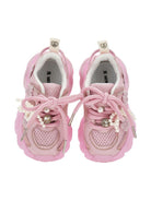 Sneakers per bambina Monnalisa rosa con applicazione floreale - Rubino Kids