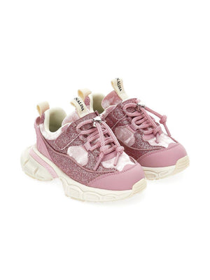 Monnalisa pink glitter sneakers for girls