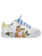 Sneakers per bambina Monnalisa x Disney bianca con stampa Trilly - Rubino Kids