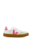 Sneakers per bambina Veja Kids bianche con inserti rosa - Rubino Kids