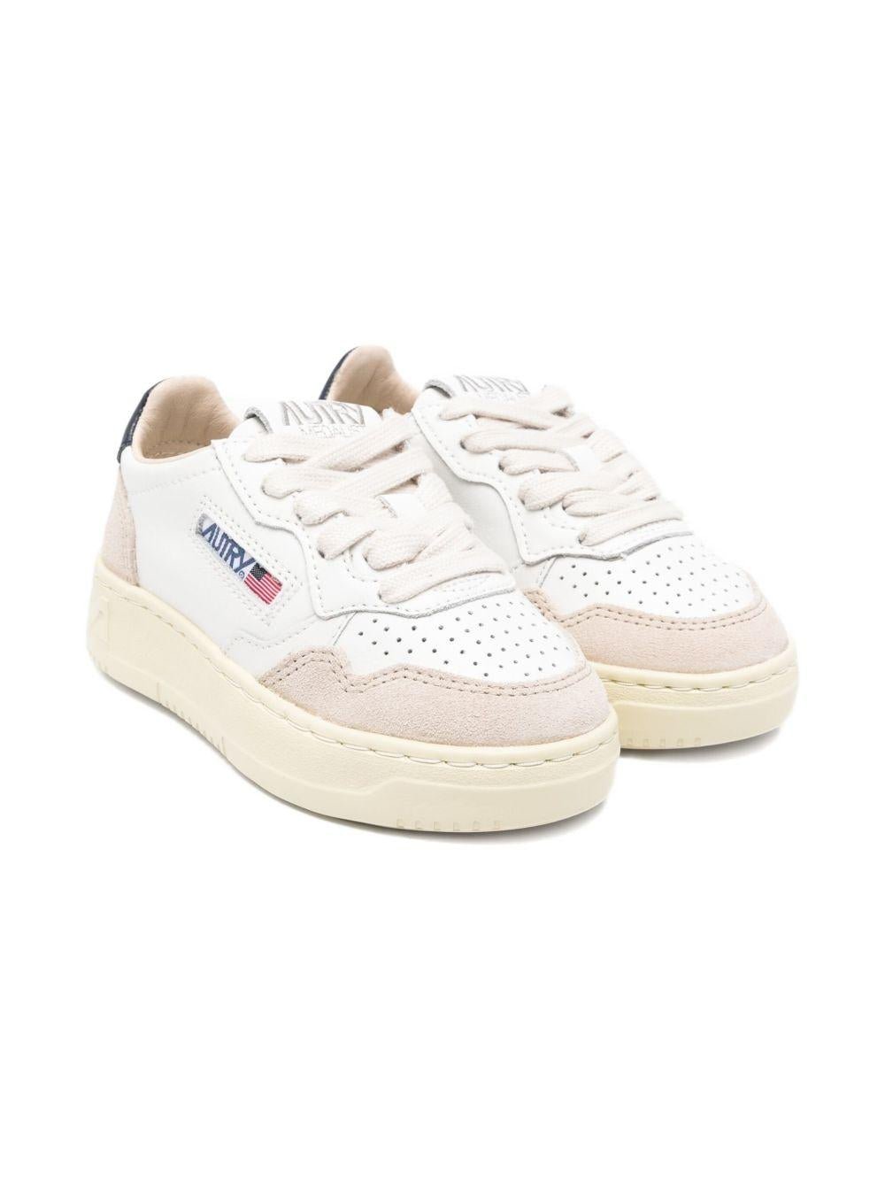 Sneakers per bambini AuTRY Kids beige con inserti blu - Rubino Kids