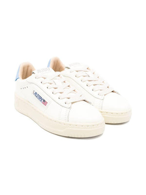 Autry Kids White Leather Dallas Sneakers for Children