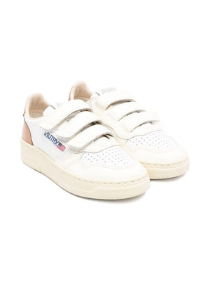 Autry Kids Medalist White Leather Sneakers for Children