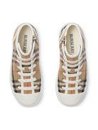 Sneakers per bambini Burberry Kids beige con caratteristico motivo Vintage Check all - over - Rubino Kids