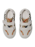 Sneakers per bambini Burberry Kids bianco con motivo a quadri - Rubino Kids