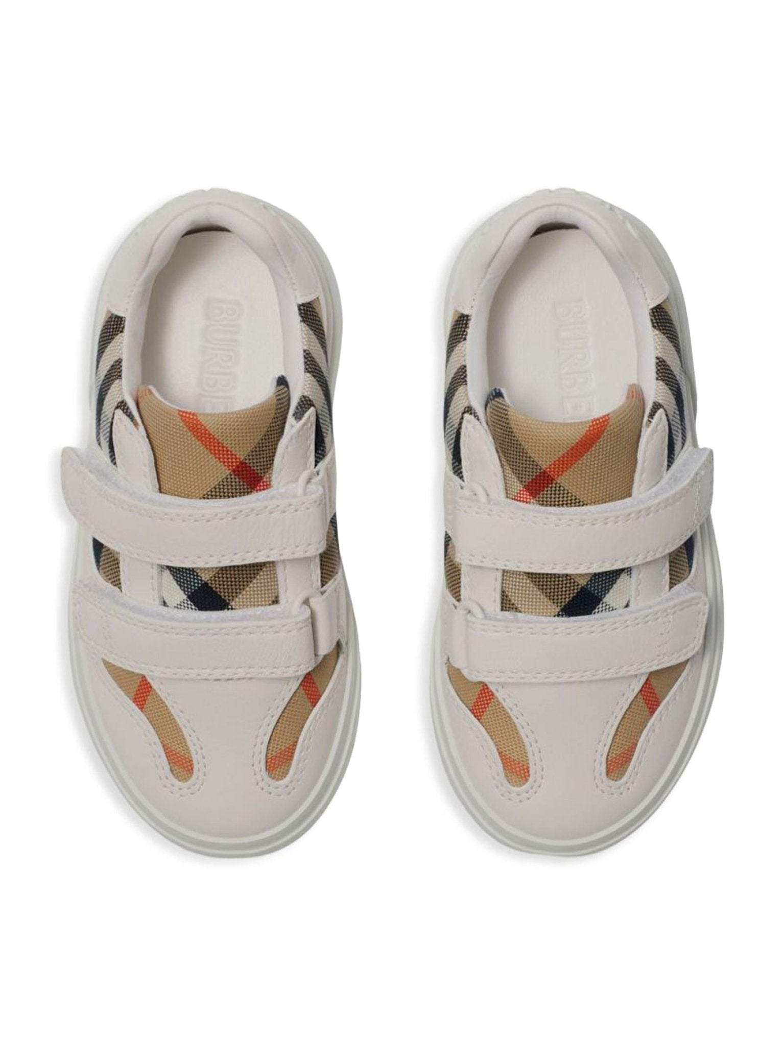 Sneakers per bambini Burberry Kids bianco con motivo a quadri - Rubino Kids