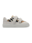 Sneakers per bambini Burberry Kids bianco con motivo a quadri - Rubino Kids