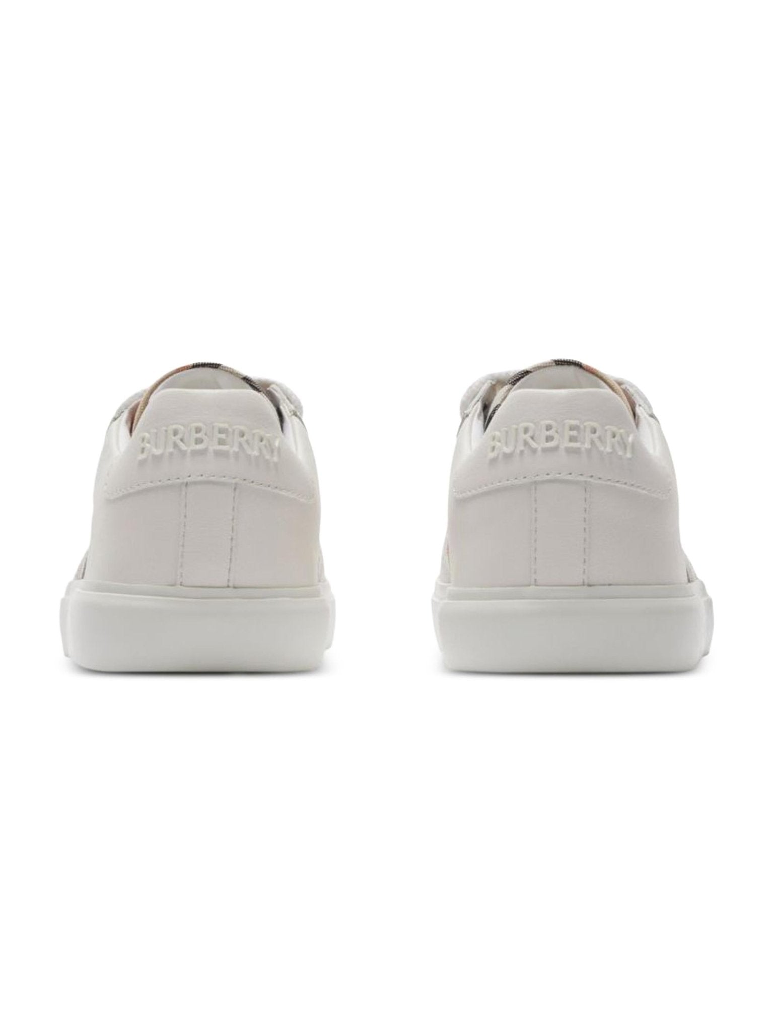 Sneakers per bambini Burberry Kids bianco con motivo Check - Rubino Kids