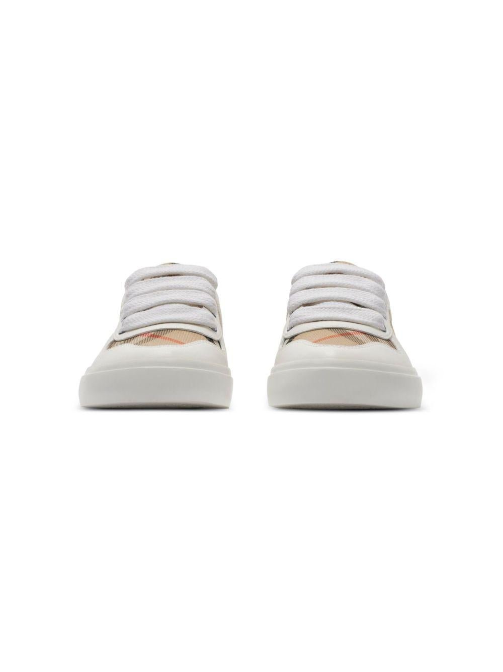 Sneakers per bambini Burberry Kids bianco con motivo Check - Rubino Kids