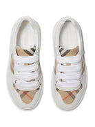 Sneakers per bambini Burberry Kids bianco con motivo Check - Rubino Kids