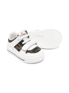 Sneakers per bambini Fendi Kids bianco con inserti marroni con monogramma FF - Rubino Kids