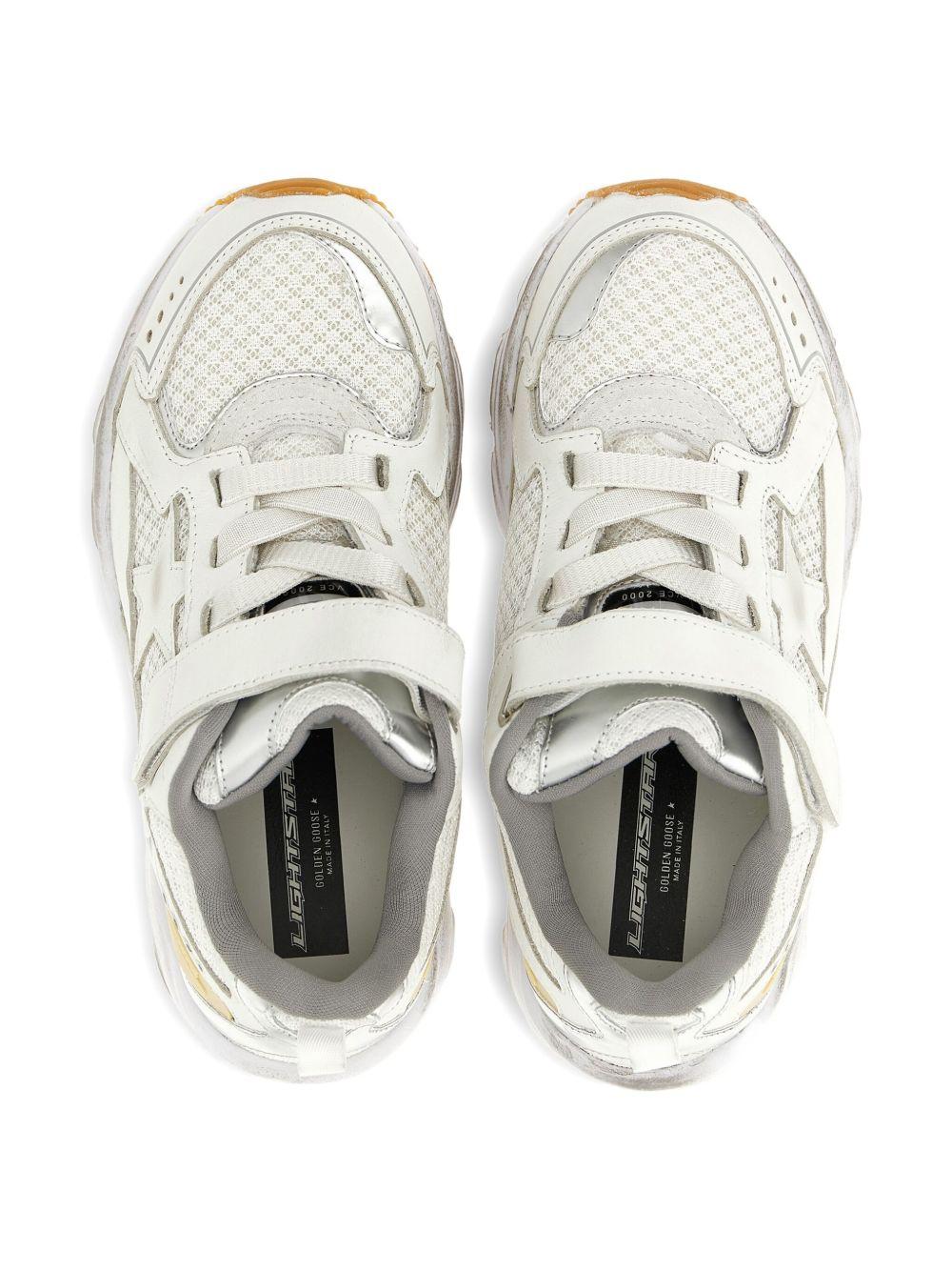 Sneakers per bambini Golden Goose Kids bianche con cinturino touch - Rubino Kids