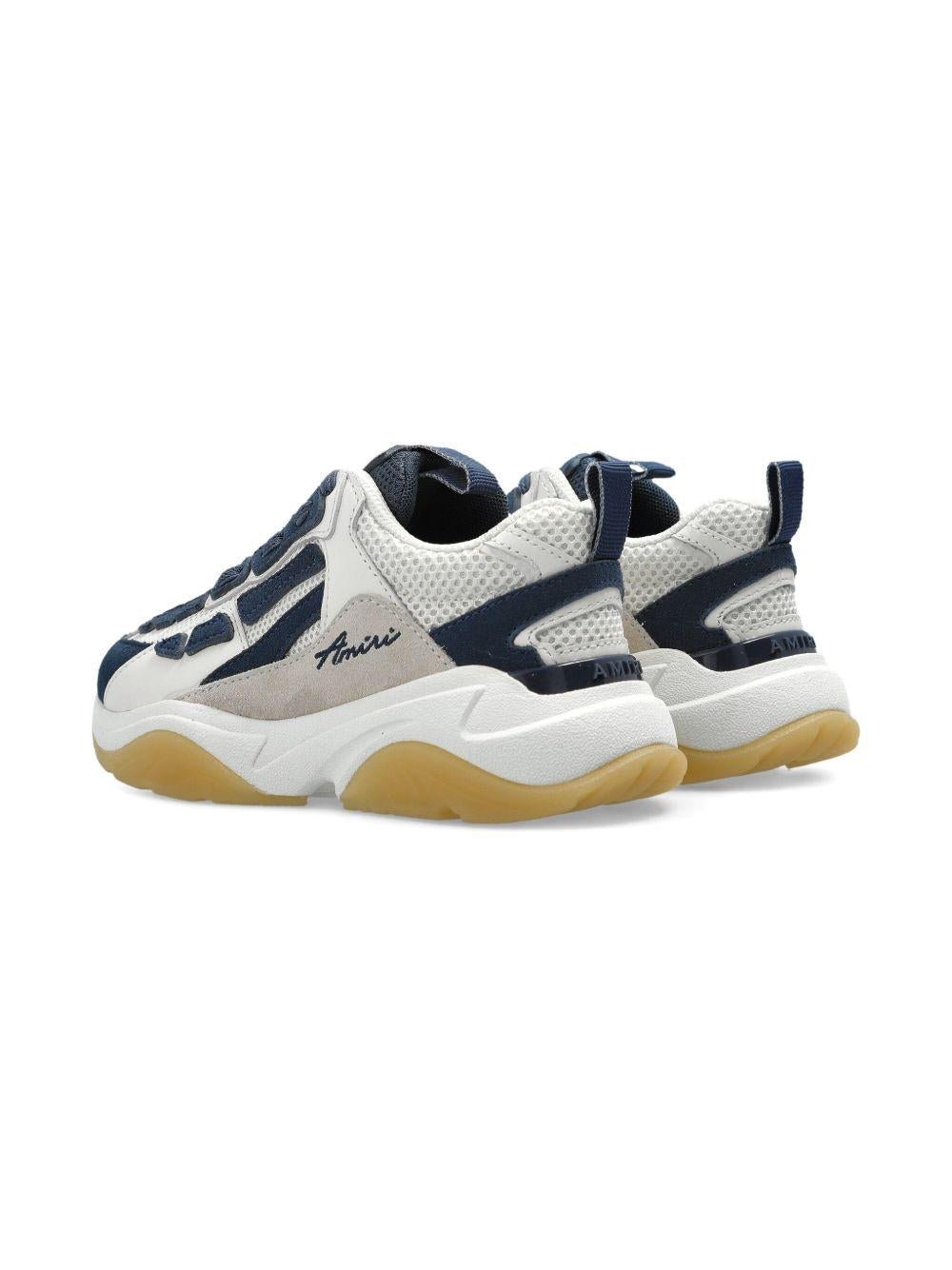 Sneakers per bambino AMIRI KIDS Bone Runner bianco con dettagli in rete - Rubino Kids